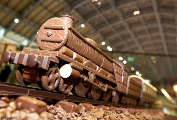 Chocolate Train | image tagged in imagine if,this,was,a temp,that would,be cool | made w/ Imgflip meme maker