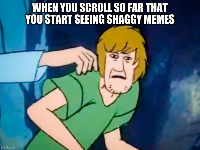 Shwaggy | WHEN YOU SCROLL SO FAR THAT YOU START SEEING SHAGGY MEMES | image tagged in shaggy meme | made w/ Imgflip meme maker