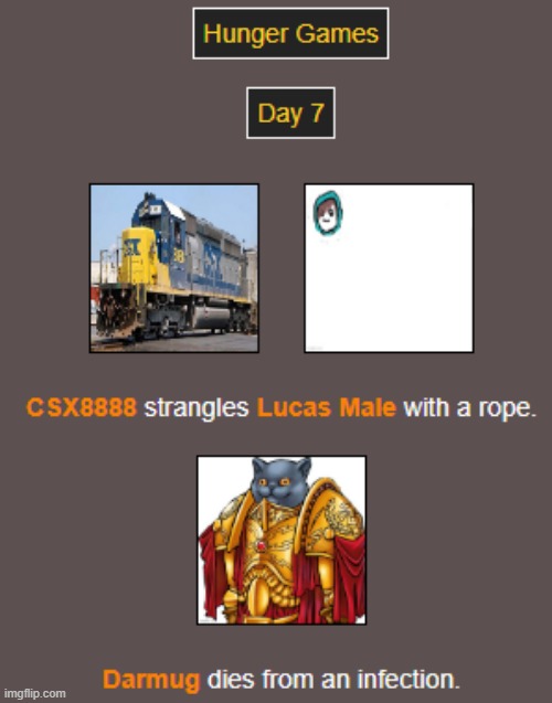 Day 7 | image tagged in hunger games | made w/ Imgflip meme maker