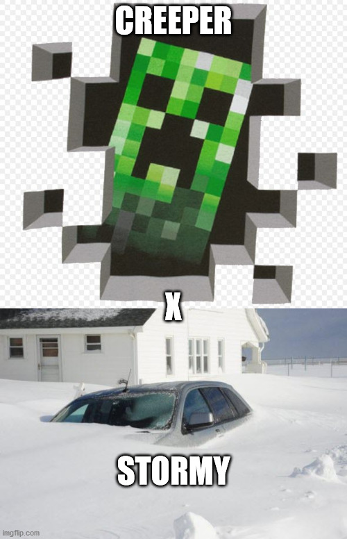 Its official guys | CREEPER; X; STORMY | image tagged in minecraft creeper,snow storm large | made w/ Imgflip meme maker