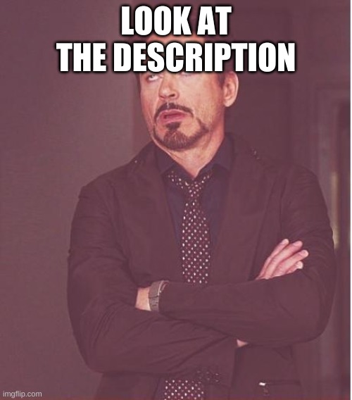 Face You Make Robert Downey Jr Meme | LOOK AT THE DESCRIPTION; NEVER GONNA GIVE YOU UP, NEVER GONNA LET YOU DOWN, | image tagged in memes,face you make robert downey jr | made w/ Imgflip meme maker