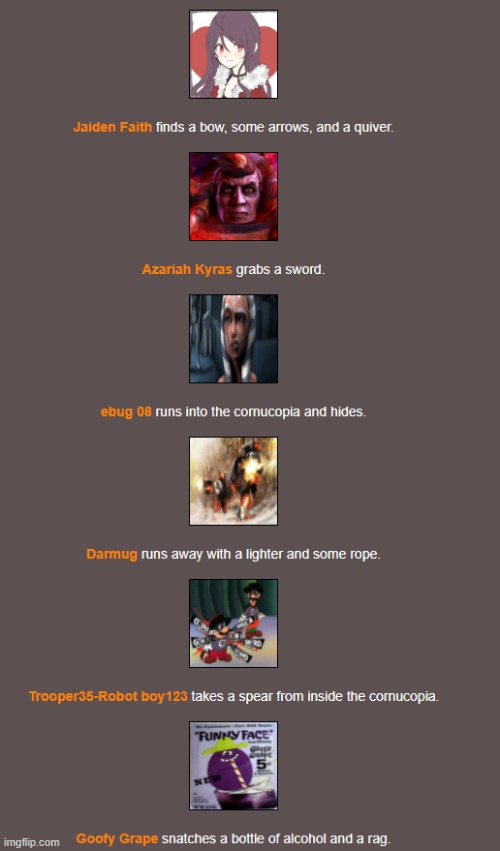 Bloodbath (2) | image tagged in hunger games | made w/ Imgflip meme maker