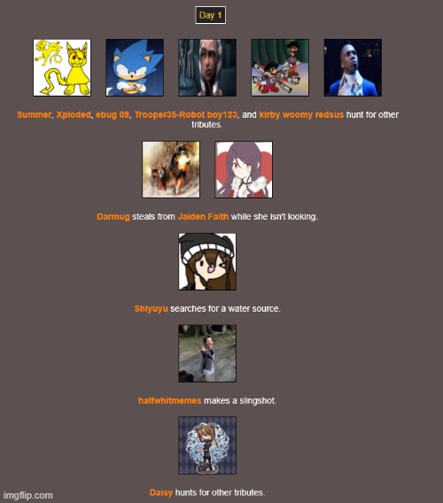 Day 1 (1) | image tagged in hunger games | made w/ Imgflip meme maker