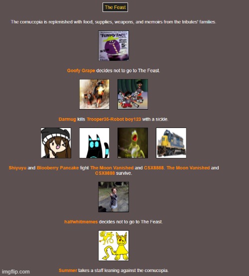 Night 2 (feast) | image tagged in hunger games | made w/ Imgflip meme maker