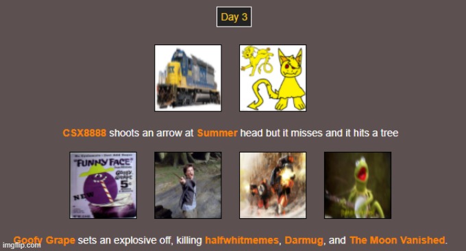 Day 3 | image tagged in hunger games | made w/ Imgflip meme maker