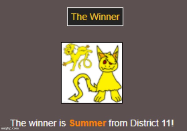 The Winner | image tagged in hunger games | made w/ Imgflip meme maker