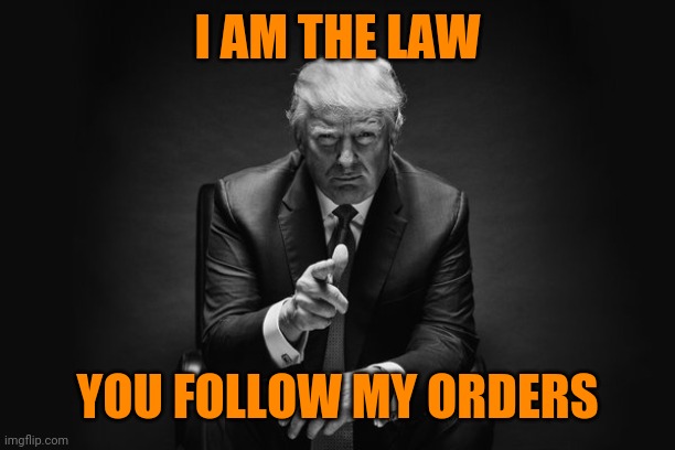 Donald Trump Thug Life | I AM THE LAW YOU FOLLOW MY ORDERS | image tagged in donald trump thug life | made w/ Imgflip meme maker