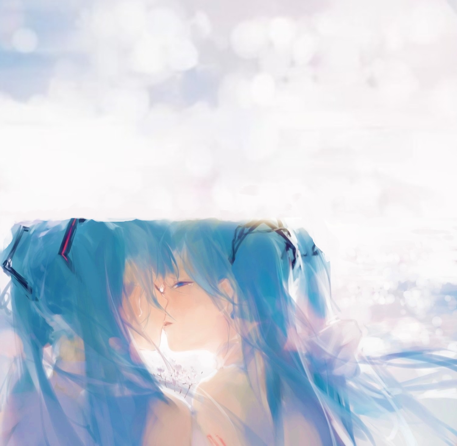 Miku kissing herself template Blank Meme Template