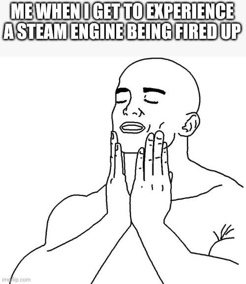 Satisfaction | ME WHEN I GET TO EXPERIENCE A STEAM ENGINE BEING FIRED UP | image tagged in satisfaction | made w/ Imgflip meme maker