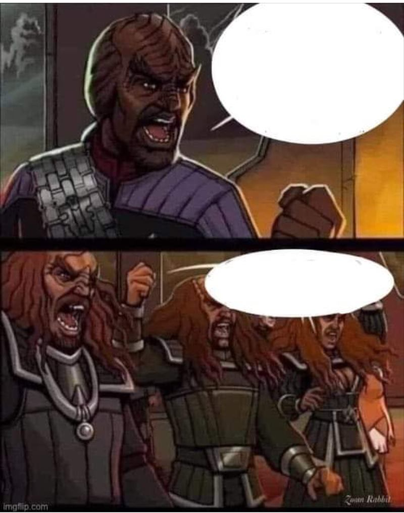 Yelling Klingons Blank Meme Template