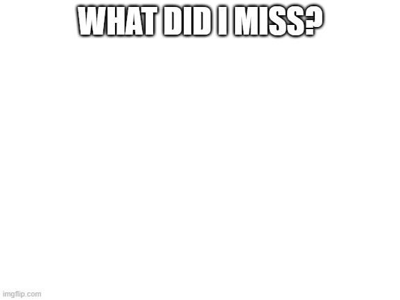 Blank White Template | WHAT DID I MISS? | image tagged in blank white template | made w/ Imgflip meme maker