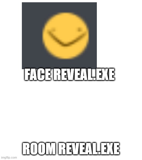 bruh i don't have a room for myself.exe | FACE REVEAL.EXE; ROOM REVEAL.EXE | image tagged in blank white template | made w/ Imgflip meme maker