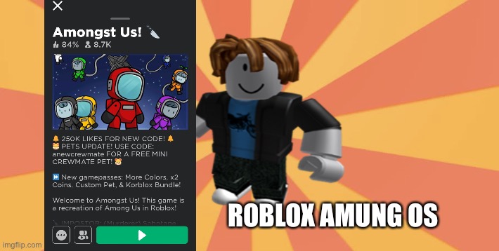 ROBLOX AMONGST US CODES 