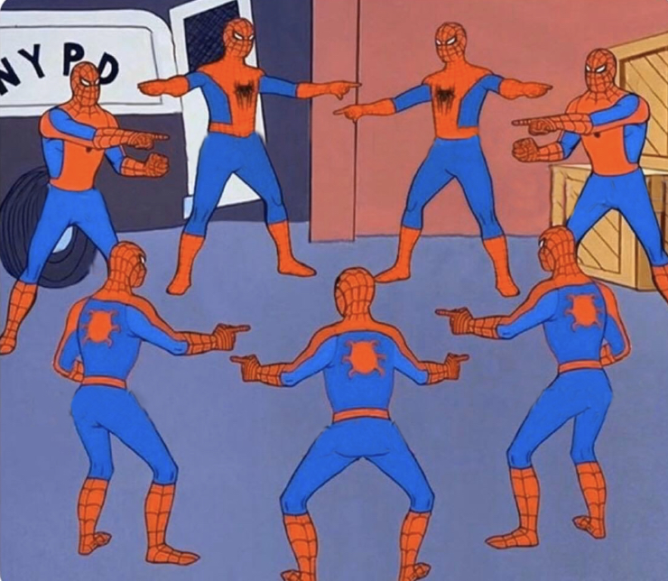 Spiderman clones Blank Meme Template