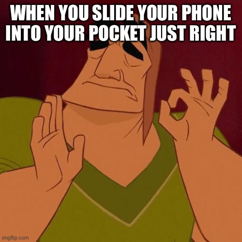 When X just right | WHEN YOU SLIDE YOUR PHONE INTO YOUR POCKET JUST RIGHT | image tagged in memes,when x just right | made w/ Imgflip meme maker
