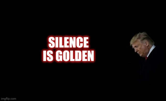 At Least His Is | SILENCE IS GOLDEN | image tagged in memes,trump unfit unqualified dangerous,liar in chief,silence is golden,a quiet place,lock him up | made w/ Imgflip meme maker