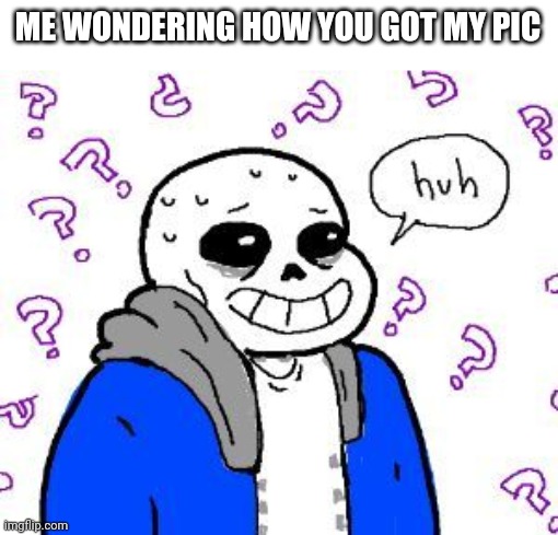 confused sans | ME WONDERING HOW YOU GOT MY PIC | image tagged in confused sans | made w/ Imgflip meme maker