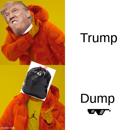 Drake Hotline Bling | Trump; Dump | image tagged in memes,drake hotline bling | made w/ Imgflip meme maker