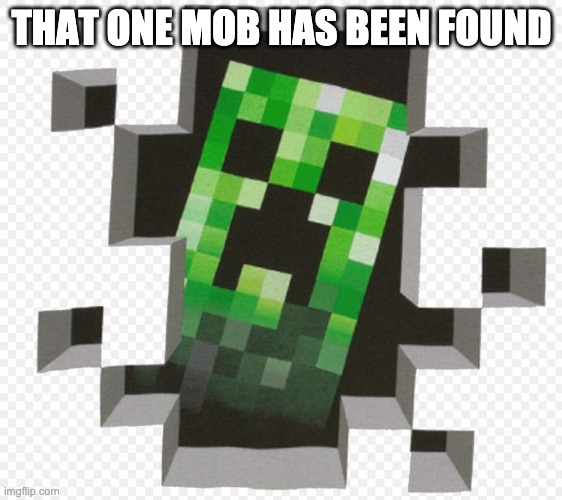 Minecraft Creeper | THAT ONE MOB HAS BEEN FOUND | image tagged in minecraft creeper | made w/ Imgflip meme maker