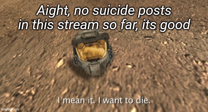 Aight, no suicide posts in this stream so far, its good | image tagged in tag | made w/ Imgflip meme maker