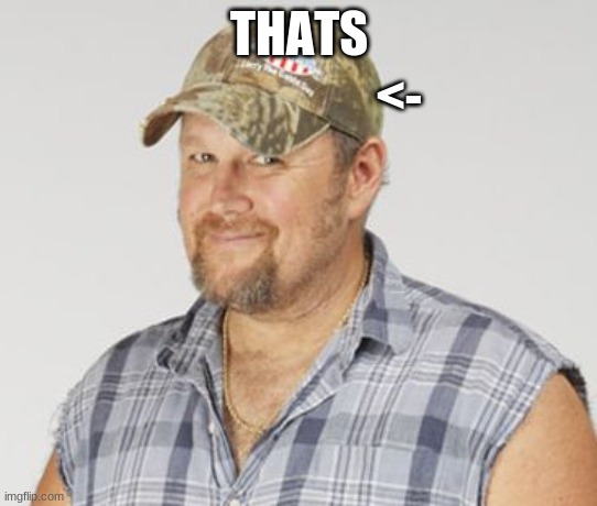 Larry The Cable Guy Meme | THATS <- | image tagged in memes,larry the cable guy | made w/ Imgflip meme maker