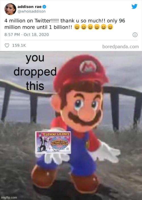 (•_•) | image tagged in mario you dropped this | made w/ Imgflip meme maker