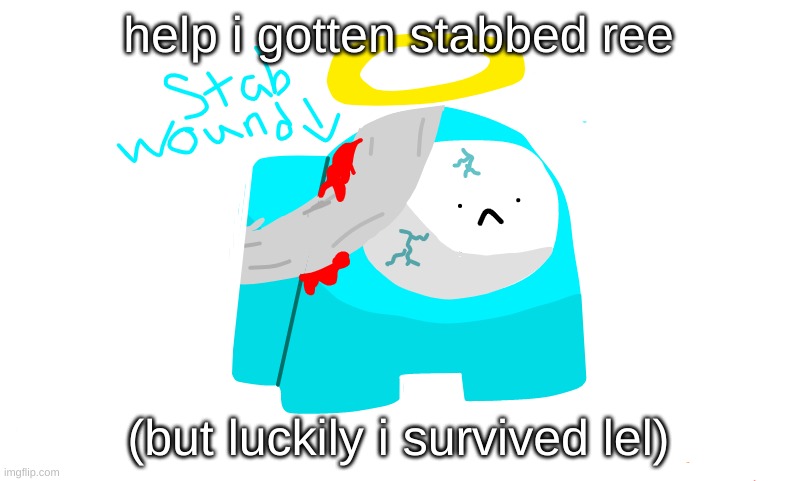 Anybody??? | help i gotten stabbed ree; (but luckily i survived lel) | image tagged in idk,sus,cyans head injury,cyan_official | made w/ Imgflip meme maker