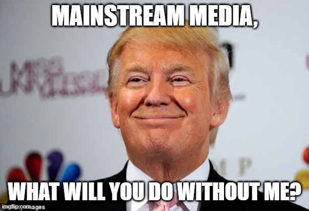 Donald trump approves | MAINSTREAM MEDIA, WHAT WILL YOU DO WITHOUT ME? | image tagged in donald trump approves | made w/ Imgflip meme maker