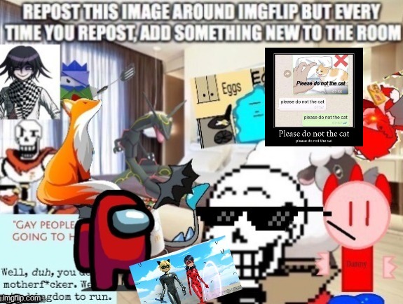 KEEP THE HOLY REPOST TRAIN GOING | image tagged in repost,sans,big chungus | made w/ Imgflip meme maker