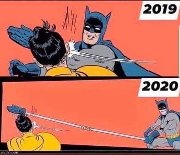 hwahahahhahahaha | image tagged in memes,batman slapping robin,2020 edition | made w/ Imgflip meme maker