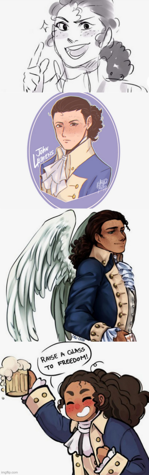 some fanart of John Laurens becuase he's amazing. (some of the fanart I found was kinda traumatizing XD) | image tagged in johnlaurens,yes,idk,hi | made w/ Imgflip meme maker