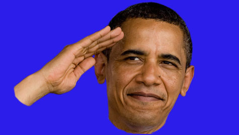 High Quality Obama salute blue Blank Meme Template