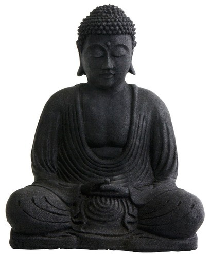 Buddha Statue Black On White Background Blank Meme Template