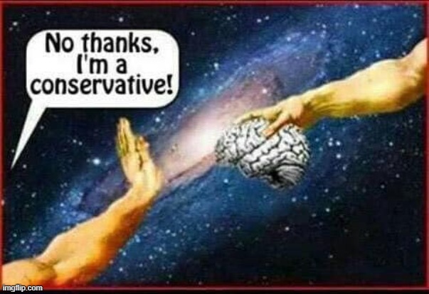 no u made it wrong its supposed to say liberal there maga | image tagged in brain no thanks i'm a conservative,maga,repost,brain,conservative logic,thinking meme | made w/ Imgflip meme maker