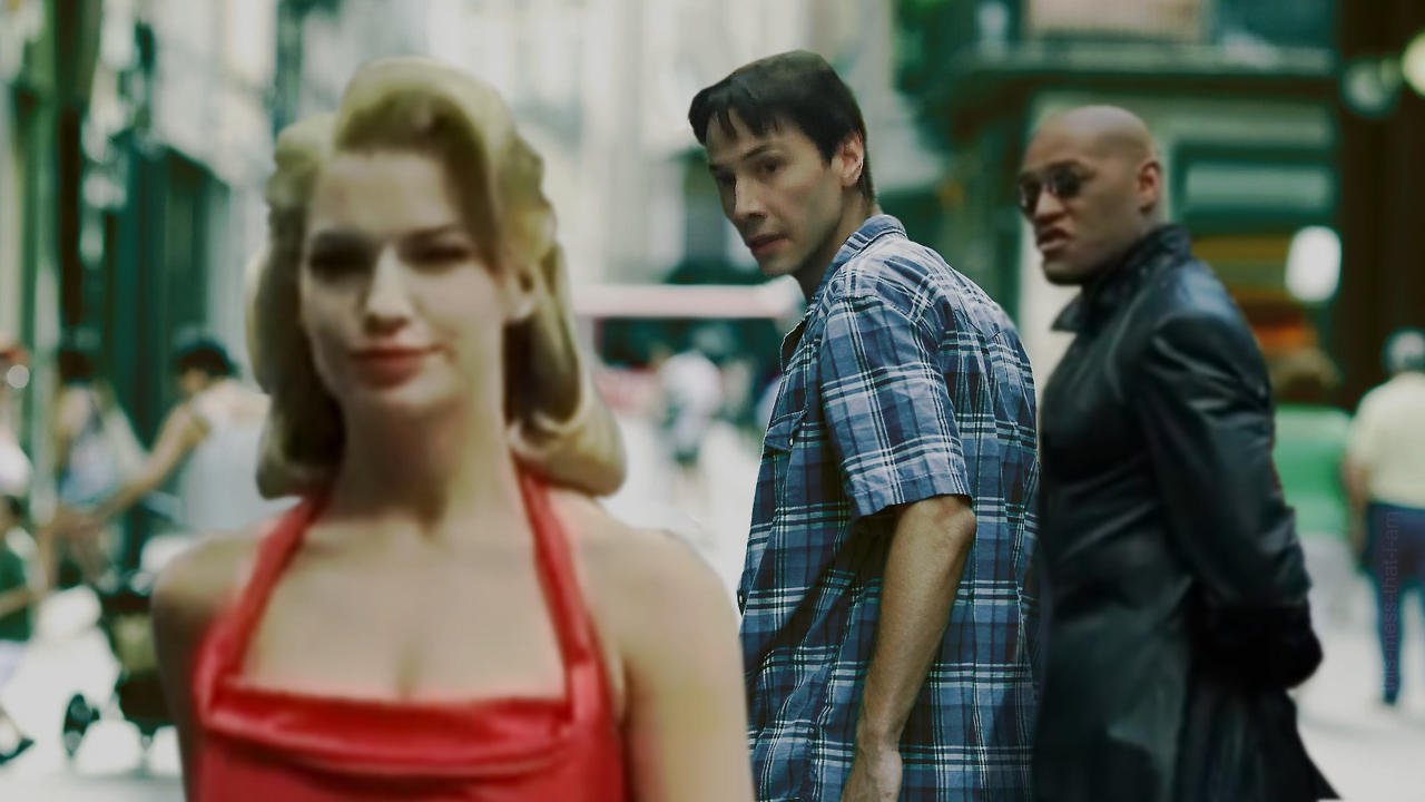 High Quality Neo distracted Matrix Blank Meme Template
