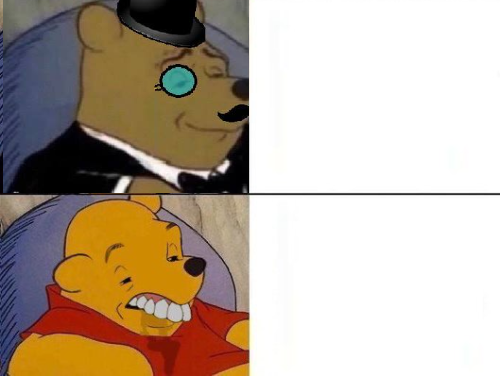 Fancy and Idiot Pooh Blank Meme Template