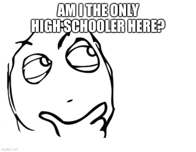 Hmmmm | AM I THE ONLY HIGH SCHOOLER HERE? | image tagged in hmmm,lolihatemylife | made w/ Imgflip meme maker