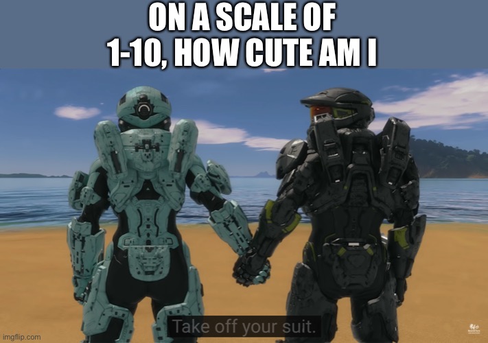 (no stellar)*cough cough* 0 * cough cough* | ON A SCALE OF 1-10, HOW CUTE AM I | image tagged in rvb take off your suit | made w/ Imgflip meme maker