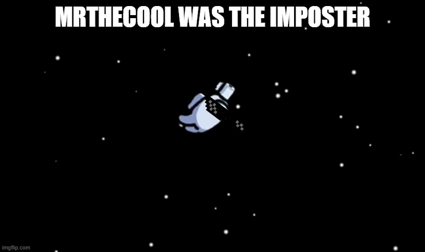 Among Us ejected | MRTHECOOL WAS THE IMPOSTER | image tagged in among us ejected | made w/ Imgflip meme maker