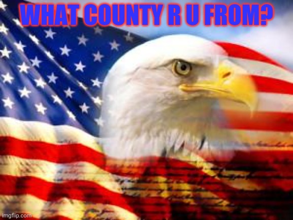 American Flag | WHAT COUNTY R U FROM? | image tagged in american flag | made w/ Imgflip meme maker