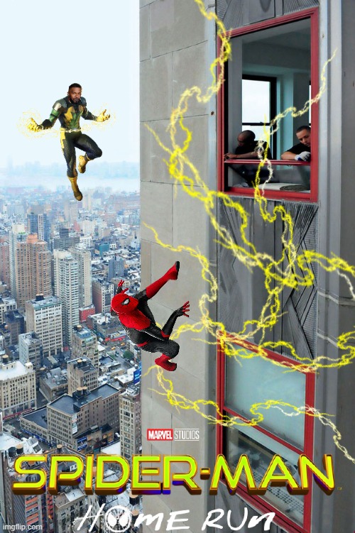 Spider-Man: Home Run (2021) Concept | image tagged in uomo ragno,spiderman peter parker,tom holland,jamie foxx,meraviglia,film | made w/ Imgflip meme maker
