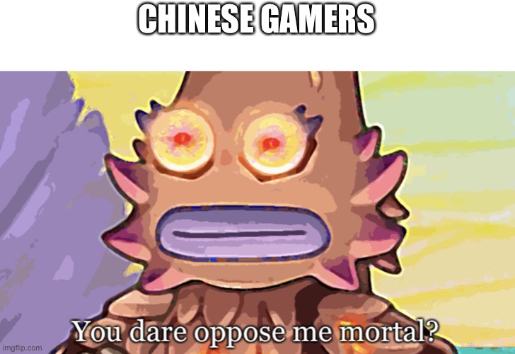 You dare oppose me mortal? | CHINESE GAMERS | image tagged in you dare oppose me mortal | made w/ Imgflip meme maker