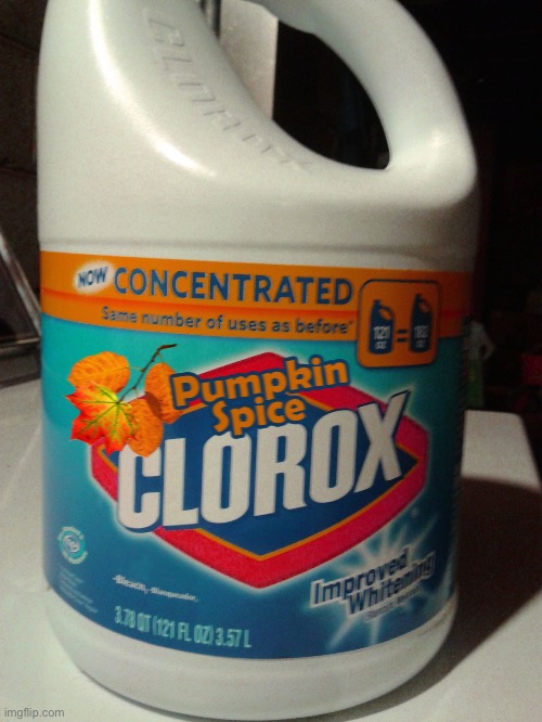 Pumpkin spice bleach | image tagged in pumpkin spice bleach | made w/ Imgflip meme maker