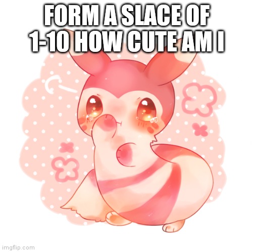 Ferret pokemon | FORM A SLACE OF 1-10 HOW CUTE AM I | image tagged in ferret pokemon | made w/ Imgflip meme maker