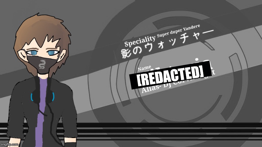 Drew myself in a Danganronpa style and yeah, I put my name to be REDACTED for personal reasons. | [REDACTED] | image tagged in danganronpa | made w/ Imgflip meme maker