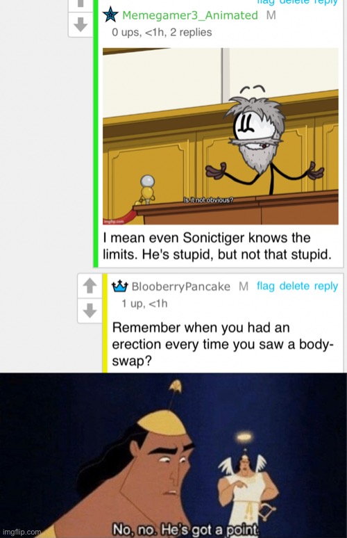 Checkmate Mega.. | image tagged in no no he's got a point | made w/ Imgflip meme maker