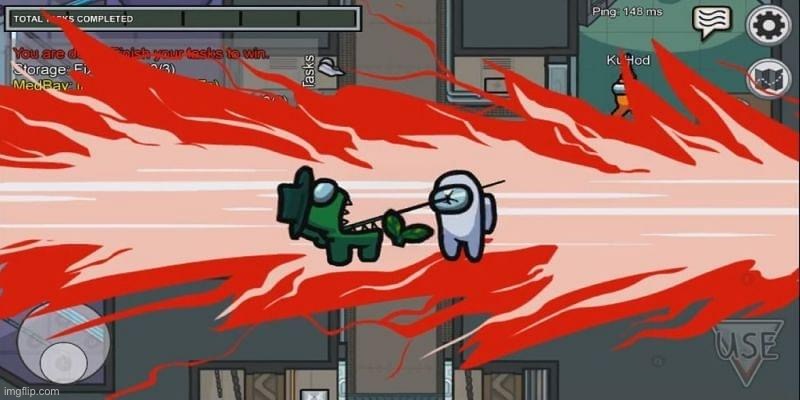Death animation #4 | image tagged in among us | made w/ Imgflip meme maker