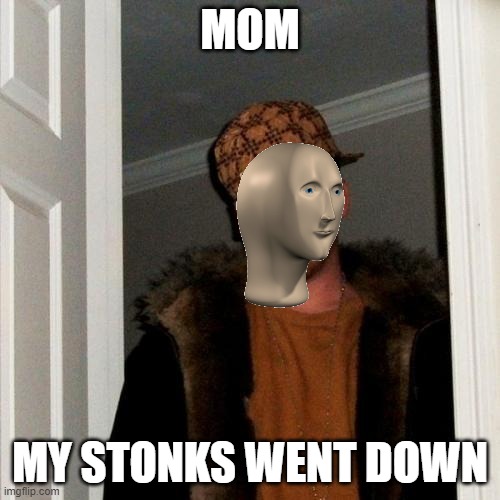 stonks went down | MOM; MY STONKS WENT DOWN | image tagged in memes,scumbag steve | made w/ Imgflip meme maker