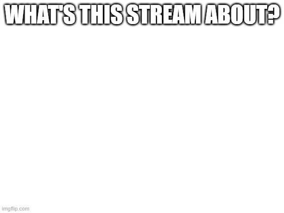 can someone tell me? | WHAT'S THIS STREAM ABOUT? | image tagged in blank white template | made w/ Imgflip meme maker