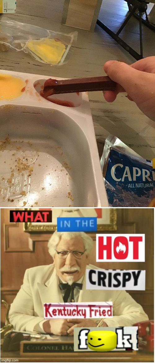 i didn’t actually eat this tho | image tagged in what in the hot crispy kentucky fried frick censored | made w/ Imgflip meme maker